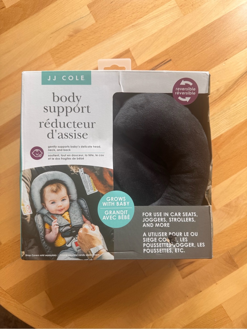 JJ Cole Reversible Body Support Insert in Gray and Teal